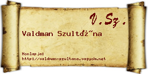 Valdman Szultána névjegykártya